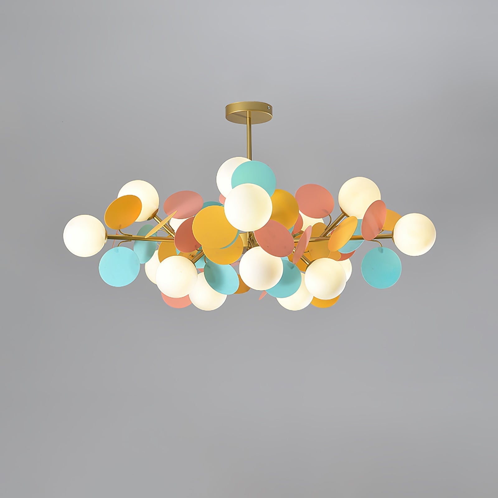 Lustra Chandelier Off White Tree Eight Open Shades - Letslighting