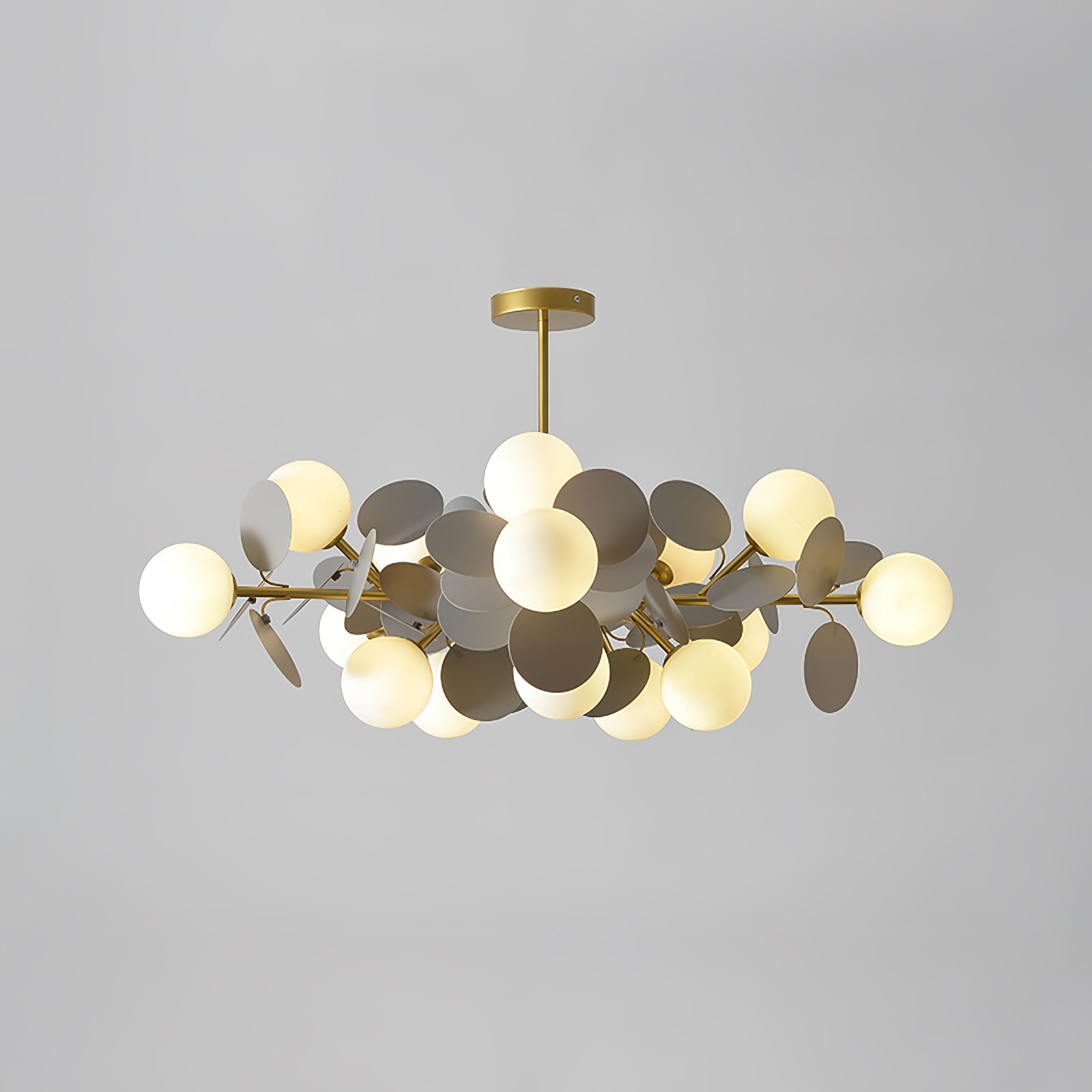 Lustra Chandelier Off White Tree Eight Open Shades - Letslighting