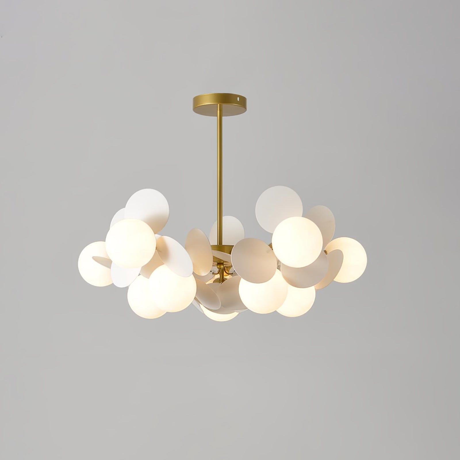 Lustra Chandelier Off White Tree Eight Open Shades - Letslighting