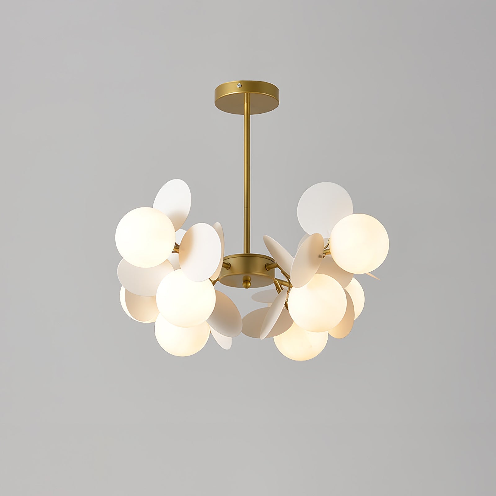Lustra Chandelier Off White Tree Eight Open Shades - Letslighting