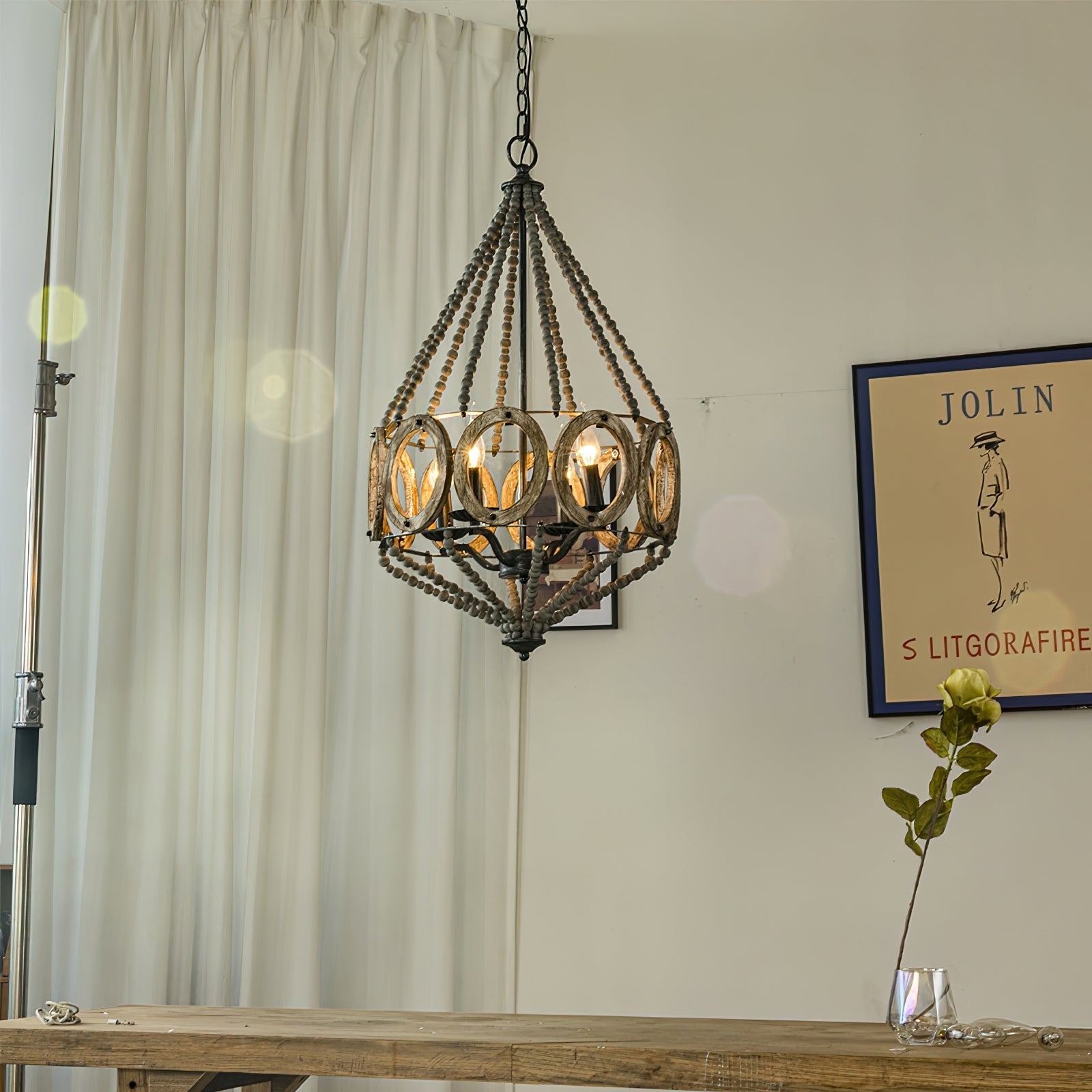 Zasorila Vintage Wooden Chandelier - Letslighting