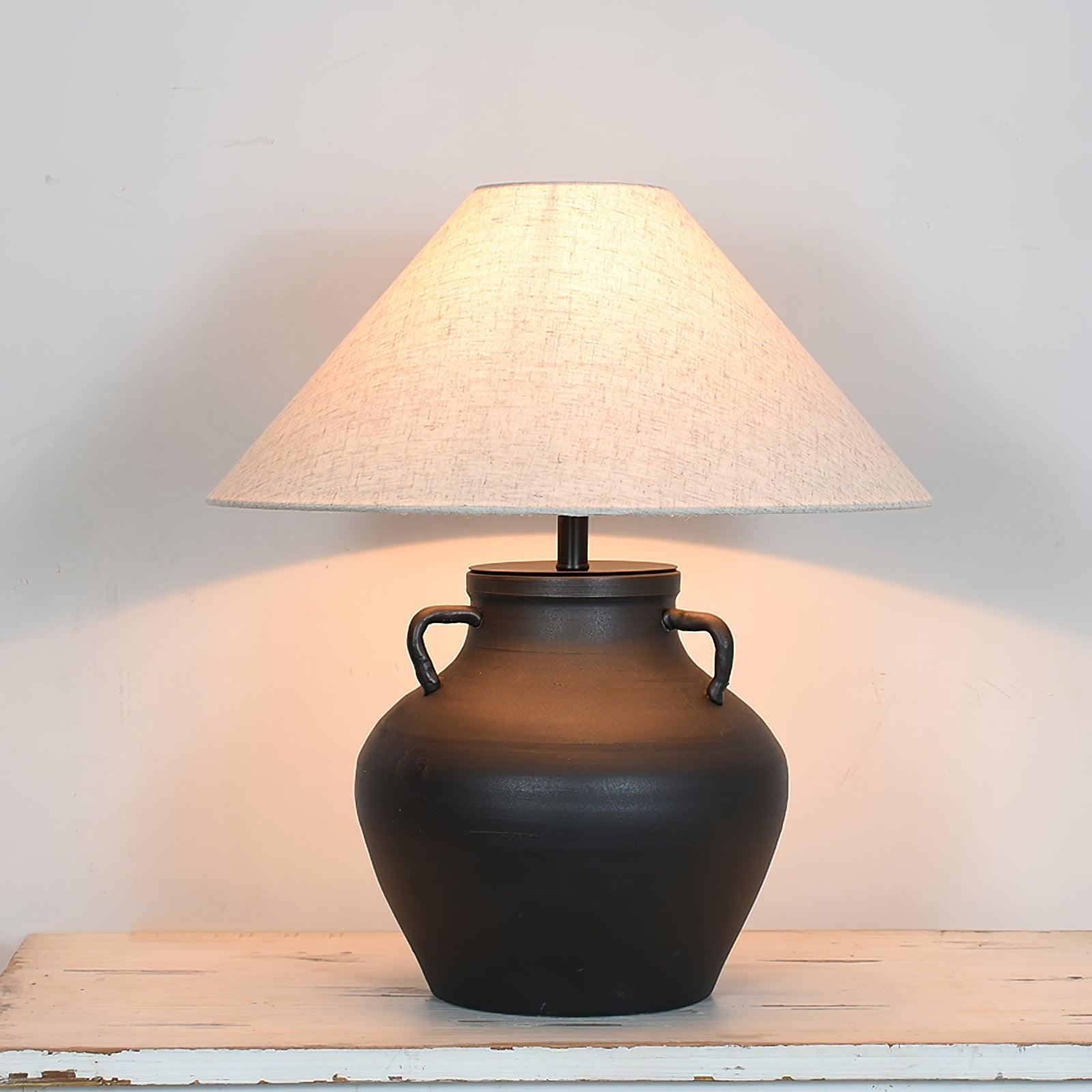 Amfora Fabric Rustic Table Lamp - Letslighting