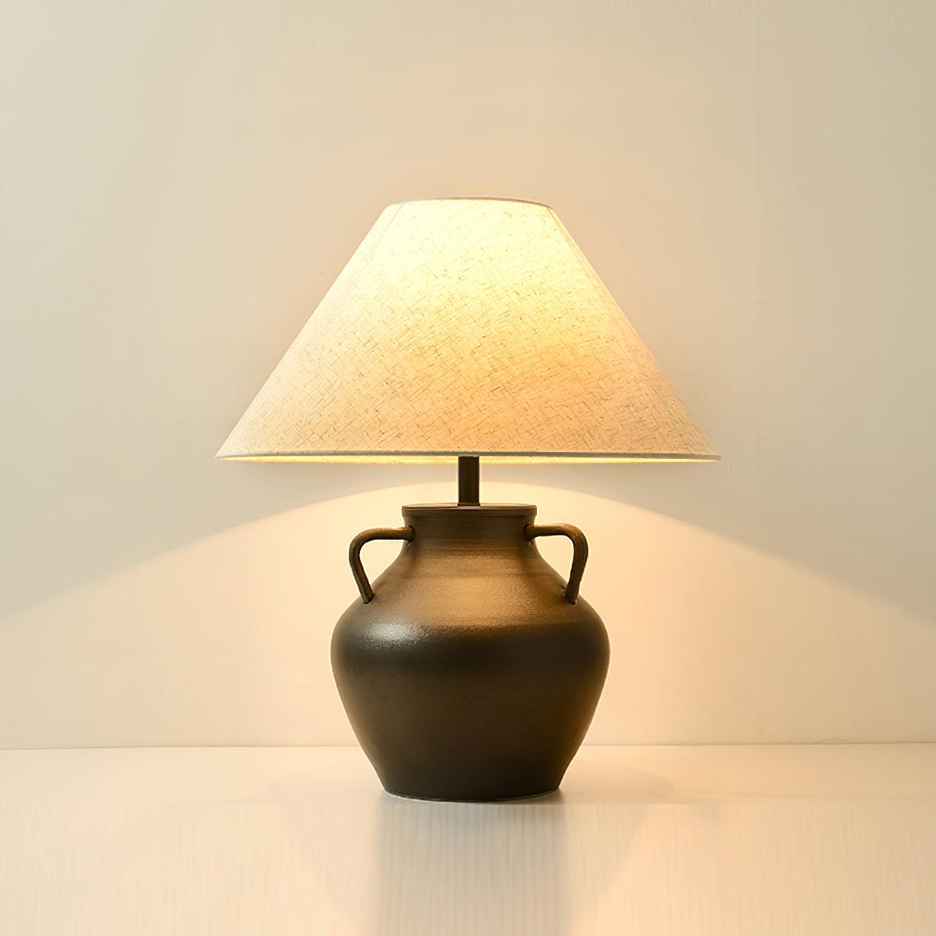 Amfora Fabric Rustic Table Lamp - Letslighting