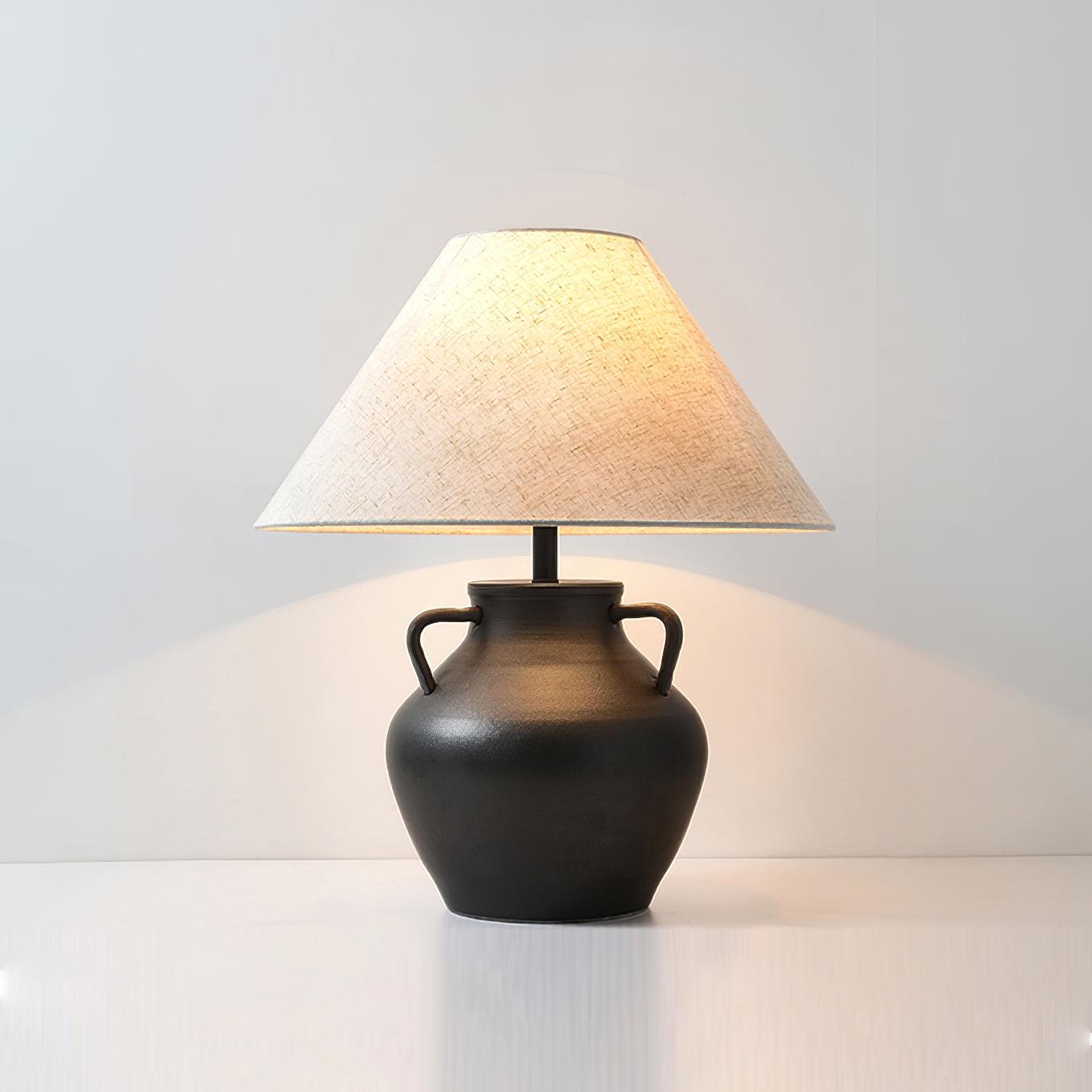 Amfora Fabric Rustic Table Lamp - Letslighting