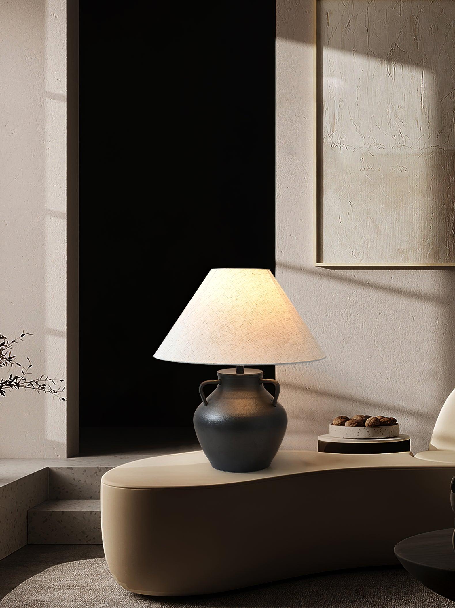 Amfora Fabric Rustic Table Lamp - Letslighting