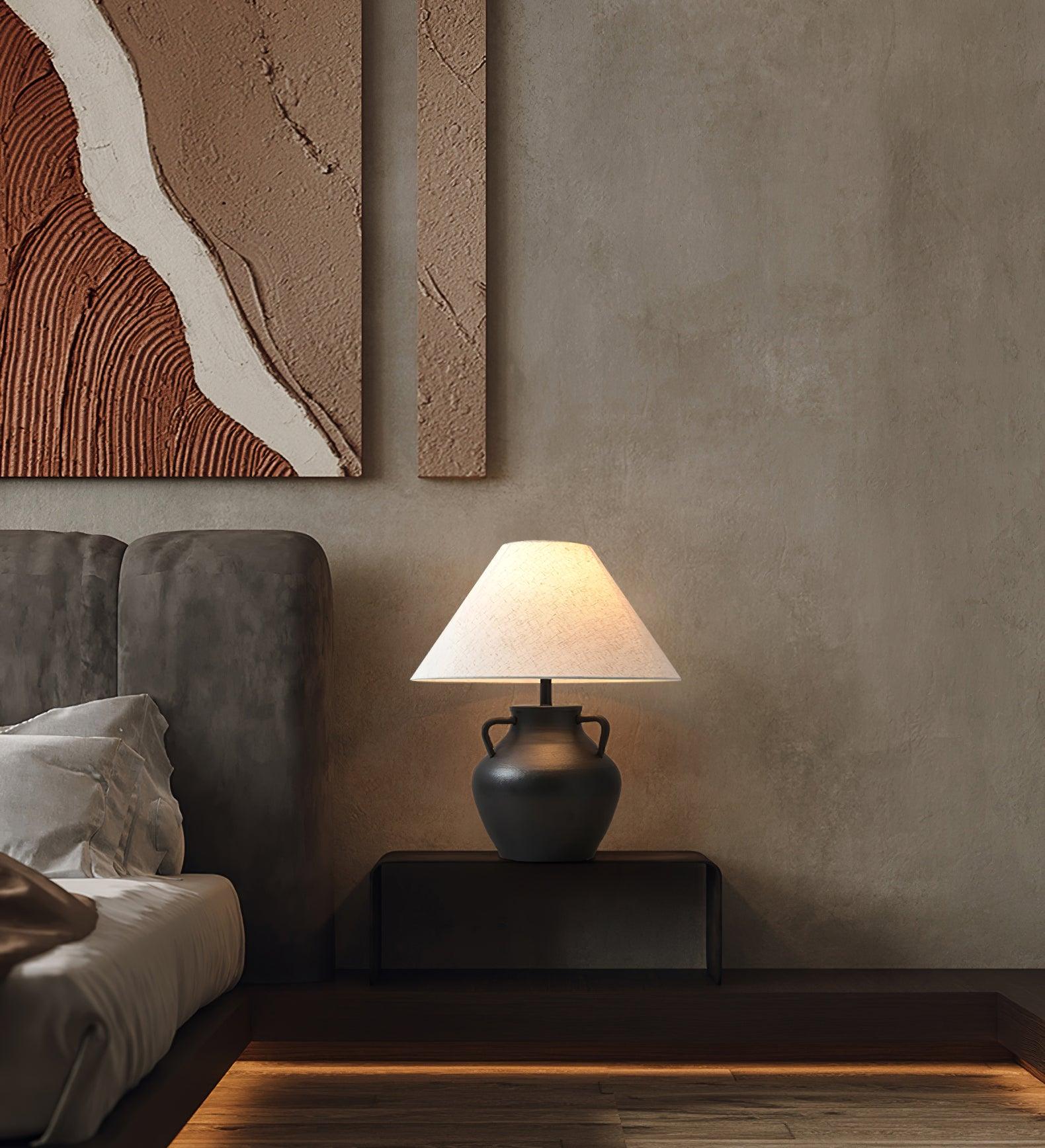 Amfora Fabric Rustic Table Lamp - Letslighting