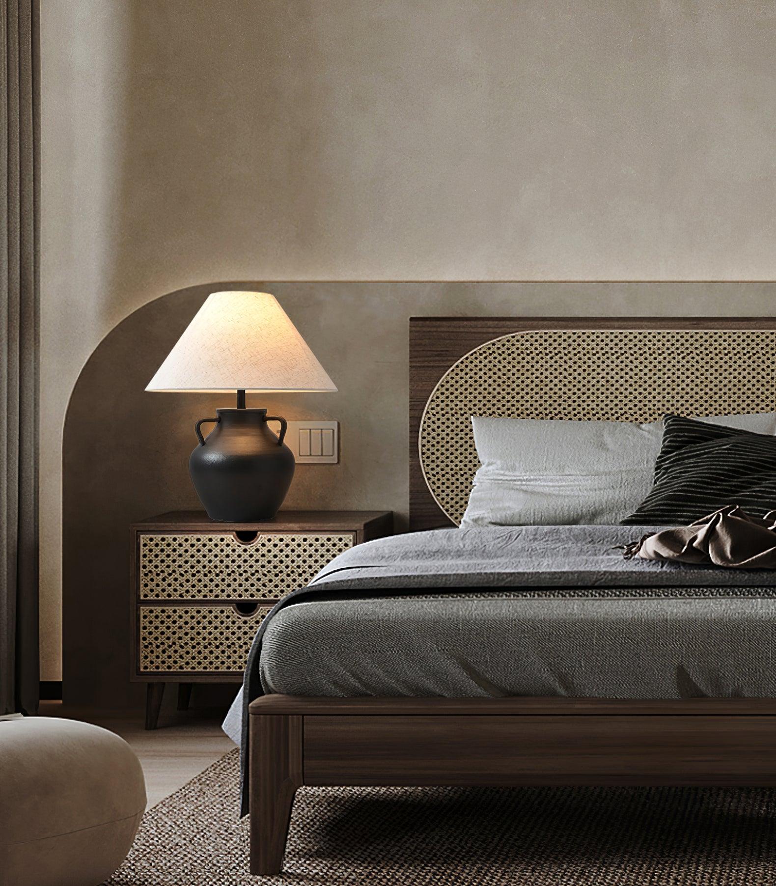 Amfora Fabric Rustic Table Lamp - Letslighting