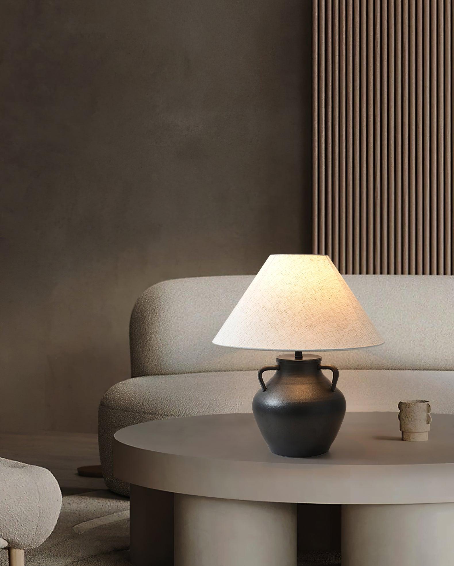 Amfora Fabric Rustic Table Lamp - Letslighting