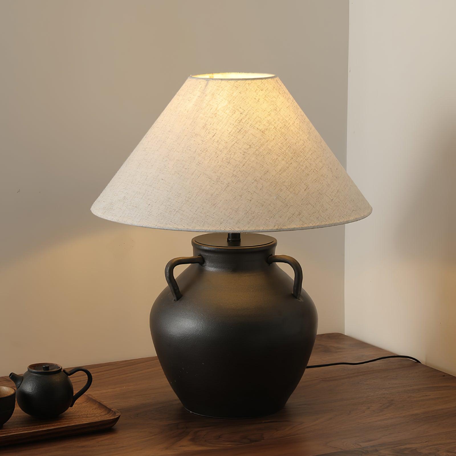 Amfora Fabric Rustic Table Lamp - Letslighting
