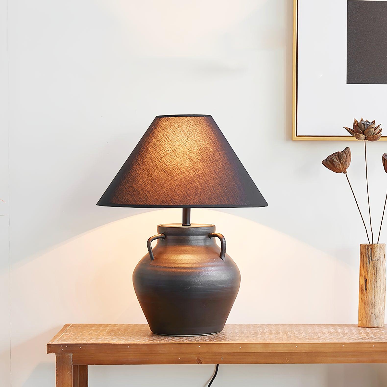 Amfora Fabric Rustic Table Lamp - Letslighting