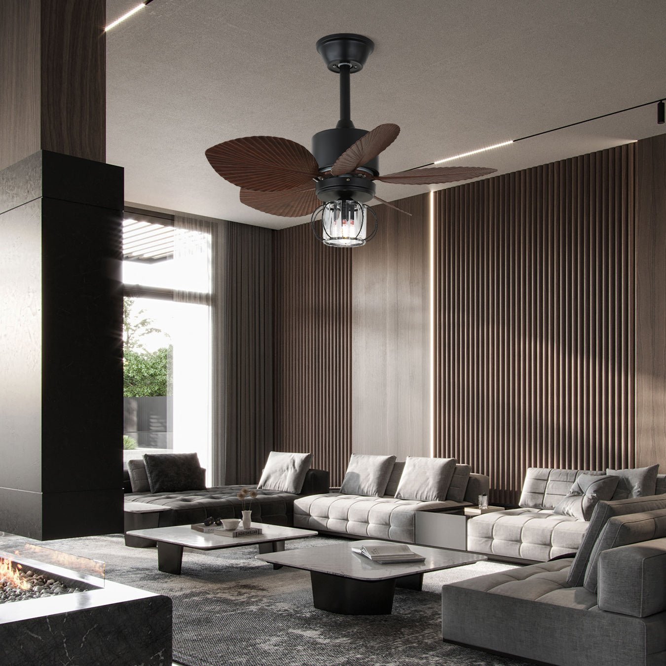 Caden Industrial Ceiling Fan Light - Letslighting