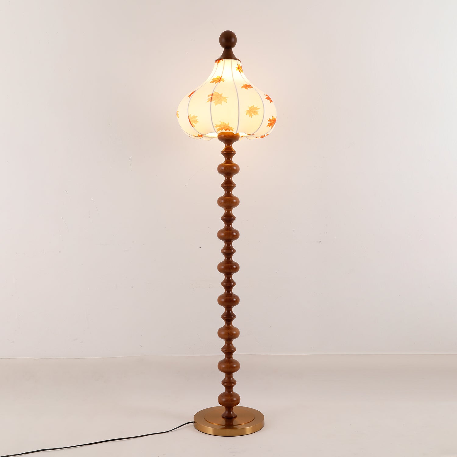 Fallora Wood Fabric Retro Floor Lamp - Letslighting