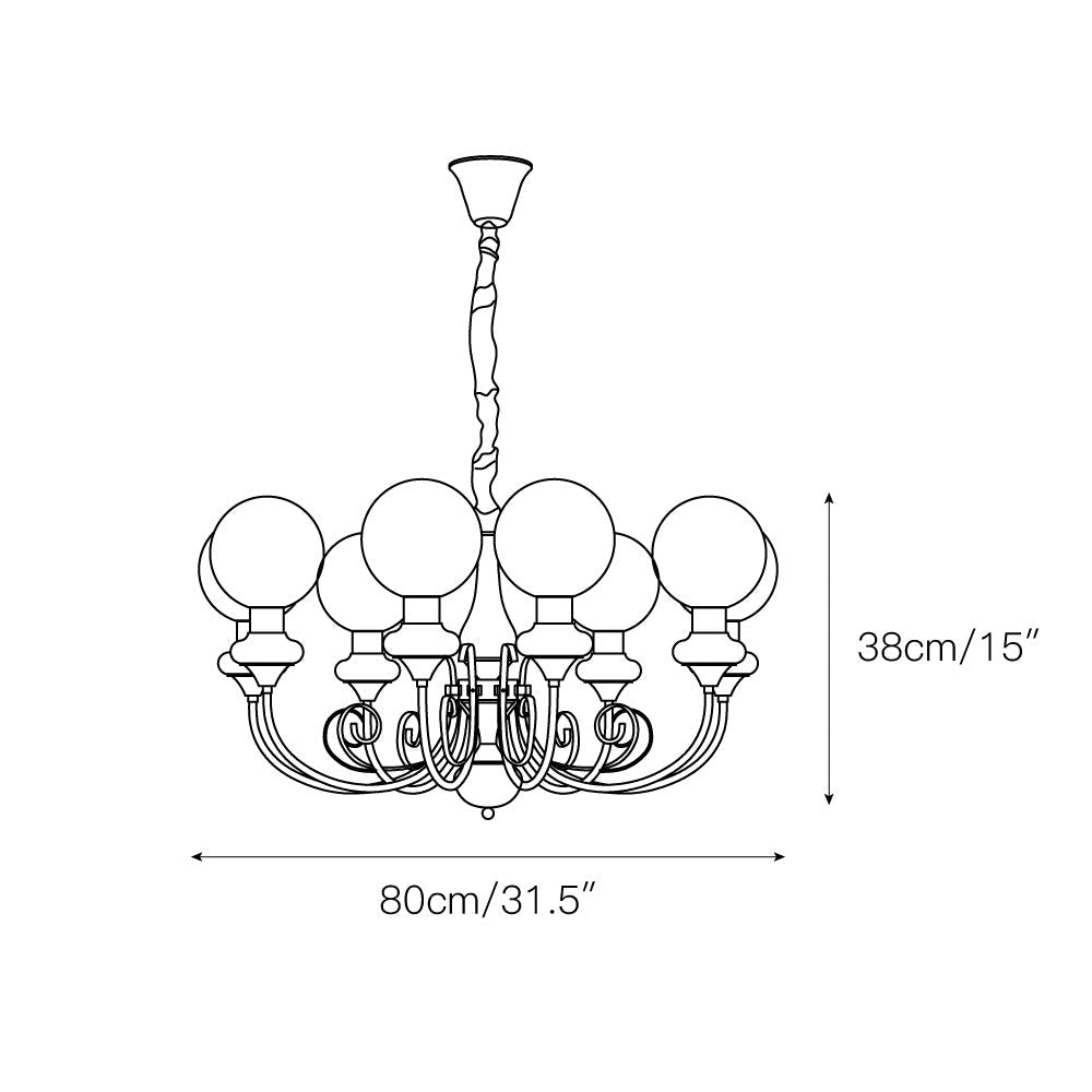 Evsolia Premium Nordic Art Onyx Glass Chandelier - Letslighting