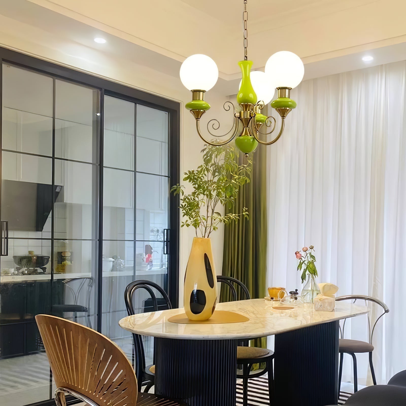 Evsolia Premium Nordic Art Onyx Glass Chandelier - Letslighting