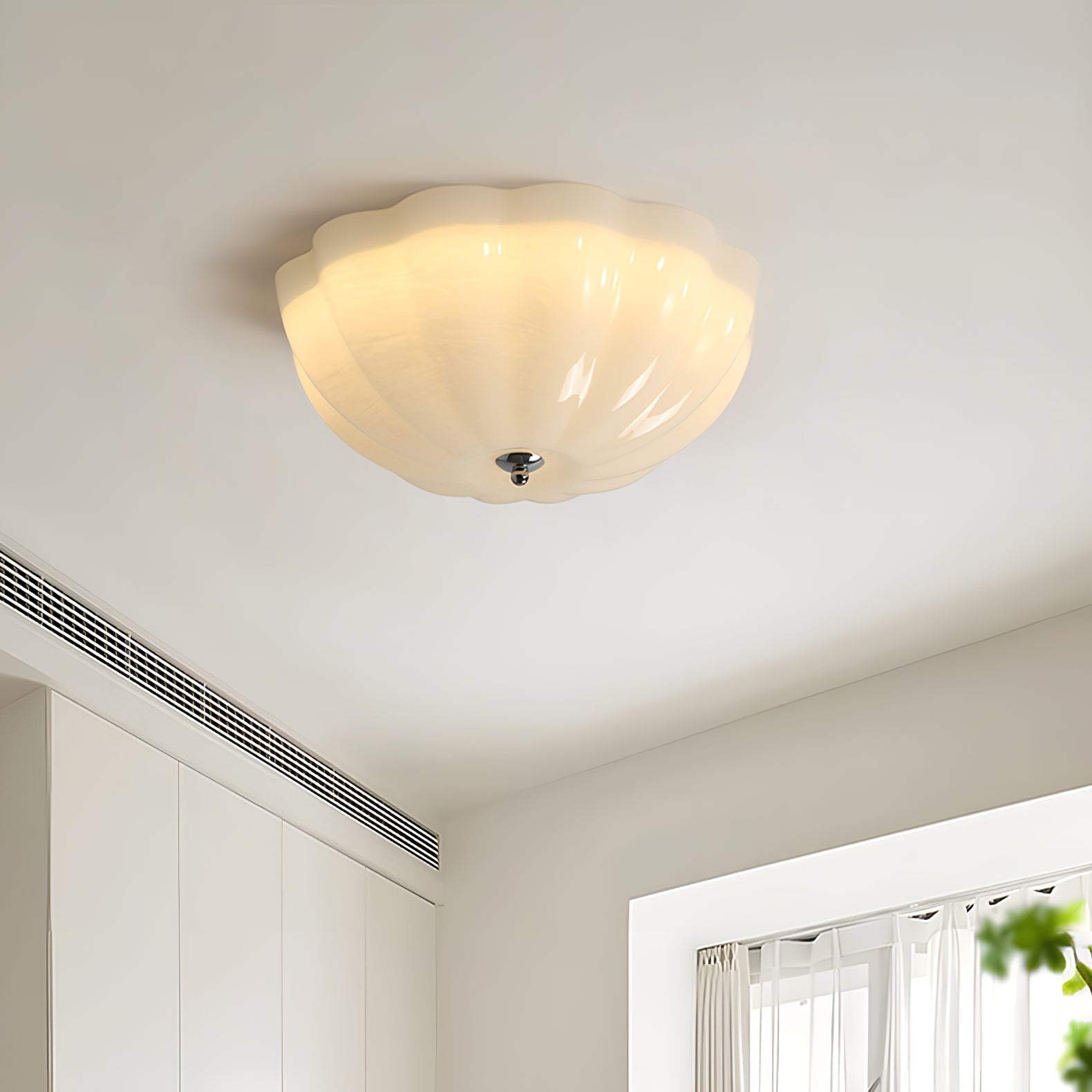Uphaara Modern Minimalist Opal Shell Glass Ceiling Lamp - Letslighting