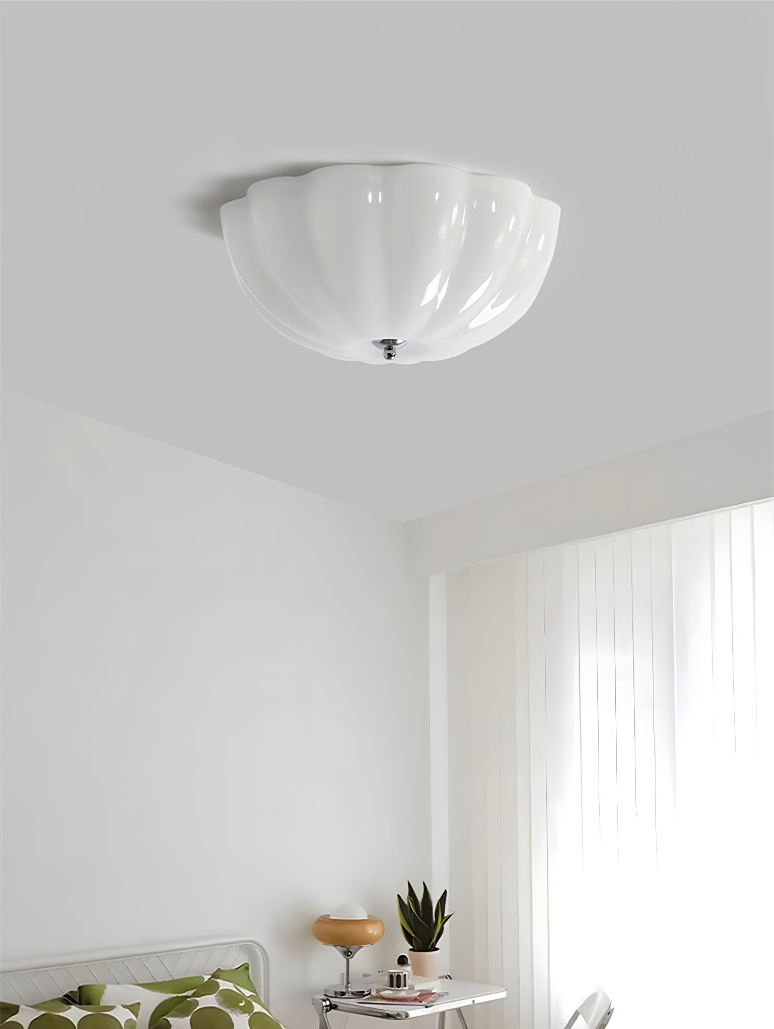 Uphaara Modern Minimalist Opal Shell Glass Ceiling Lamp - Letslighting