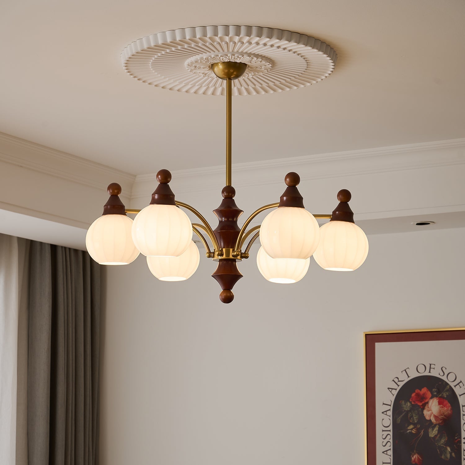 Lustra Chandelier Blossom with Glass Shades - Letslighting