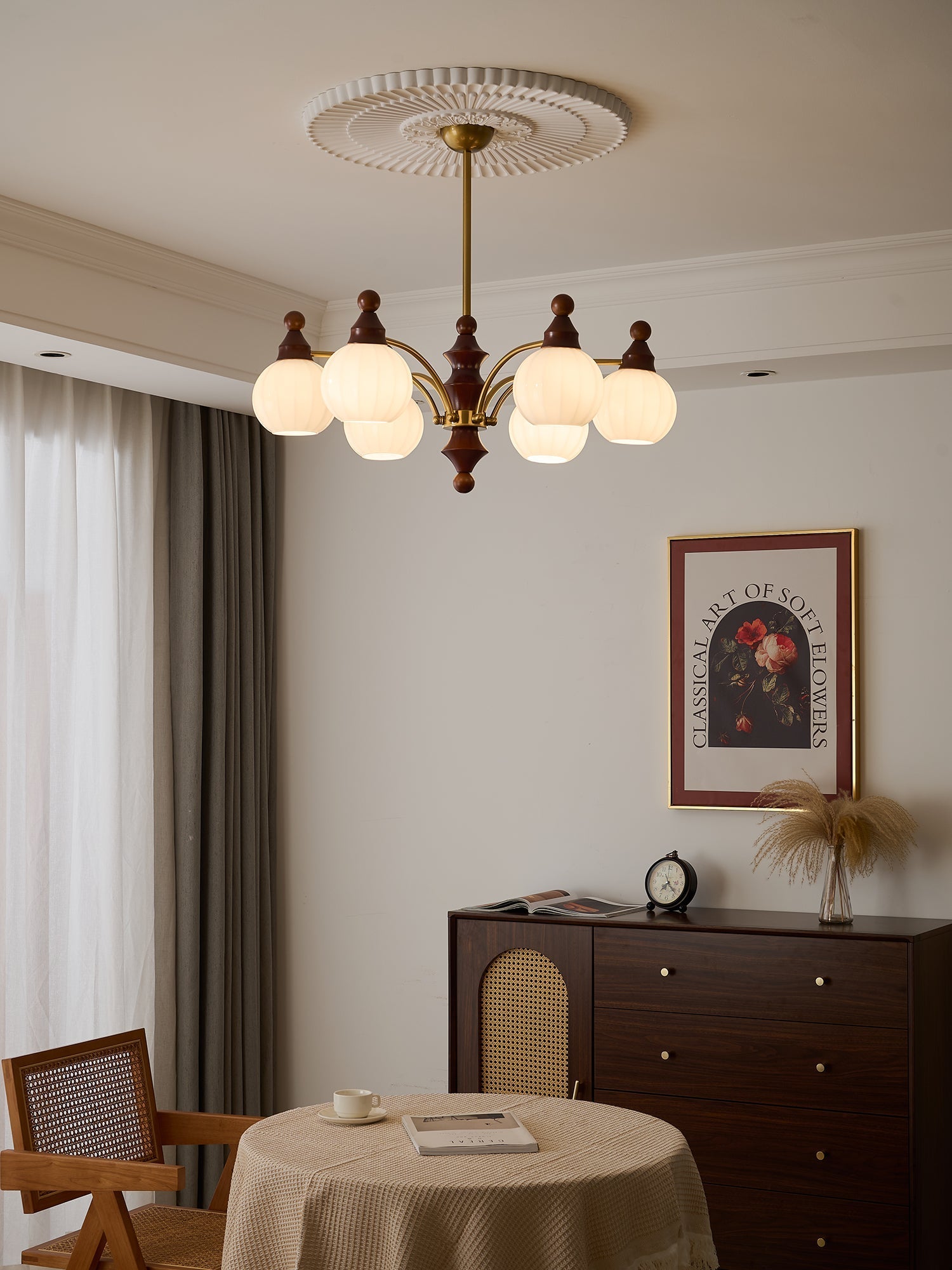 Lustra Chandelier Blossom with Glass Shades - Letslighting