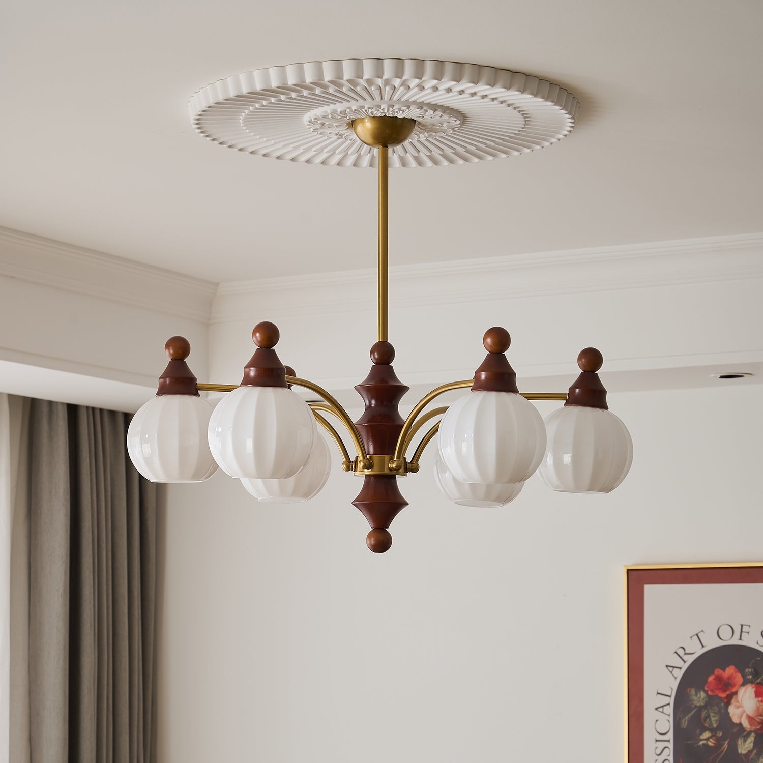 Lustra Chandelier Blossom with Glass Shades - Letslighting