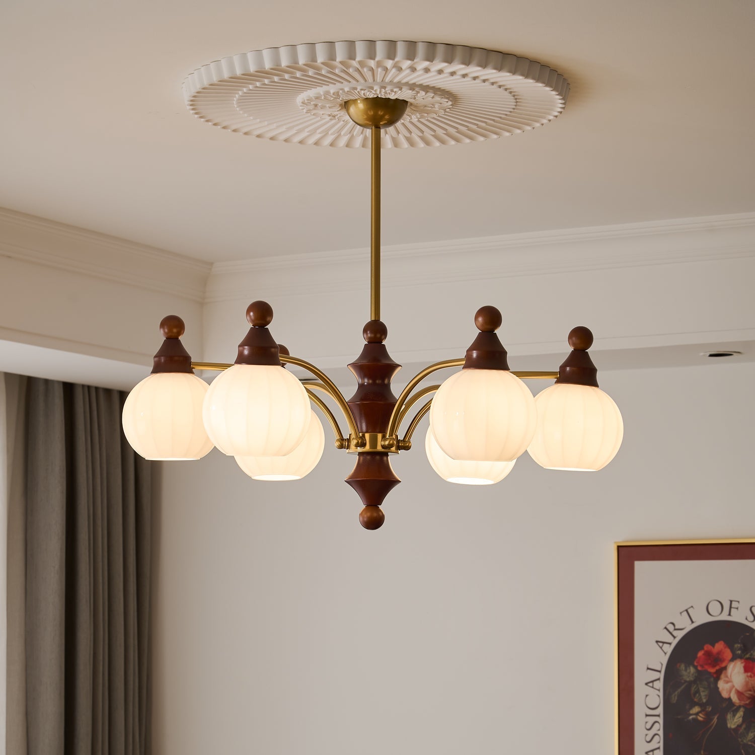 Lustra Chandelier Blossom with Glass Shades - Letslighting