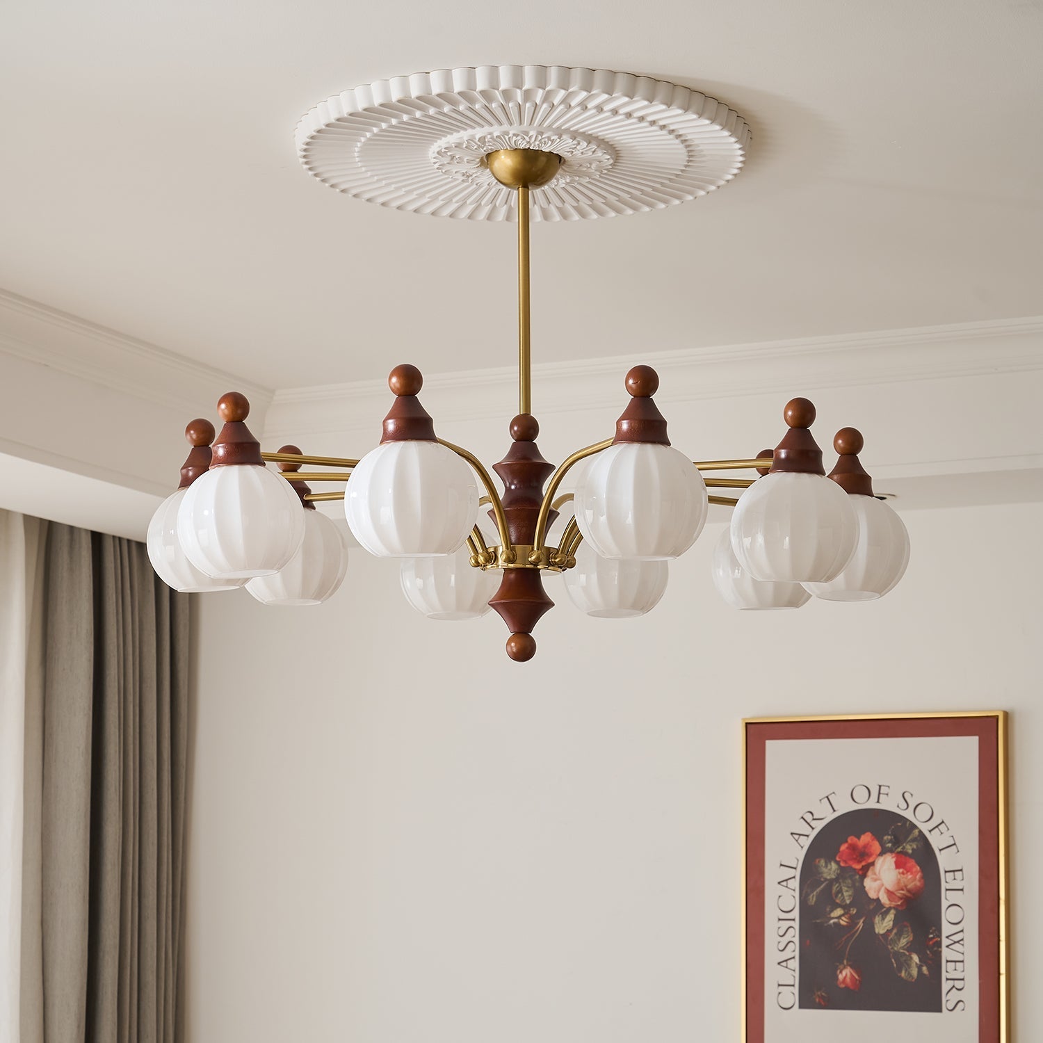 Lustra Chandelier Blossom with Glass Shades - Letslighting