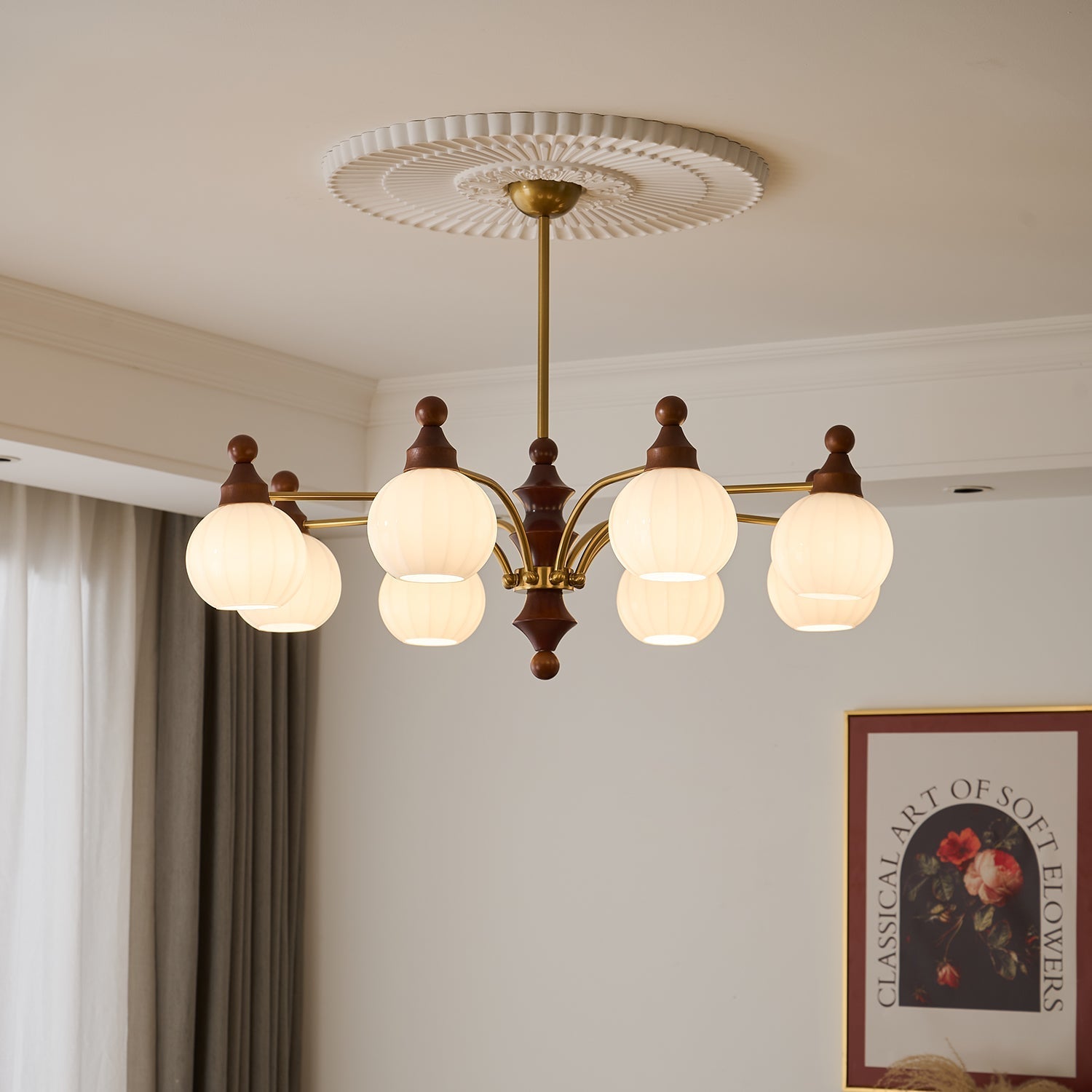 Lustra Chandelier Blossom with Glass Shades - Letslighting