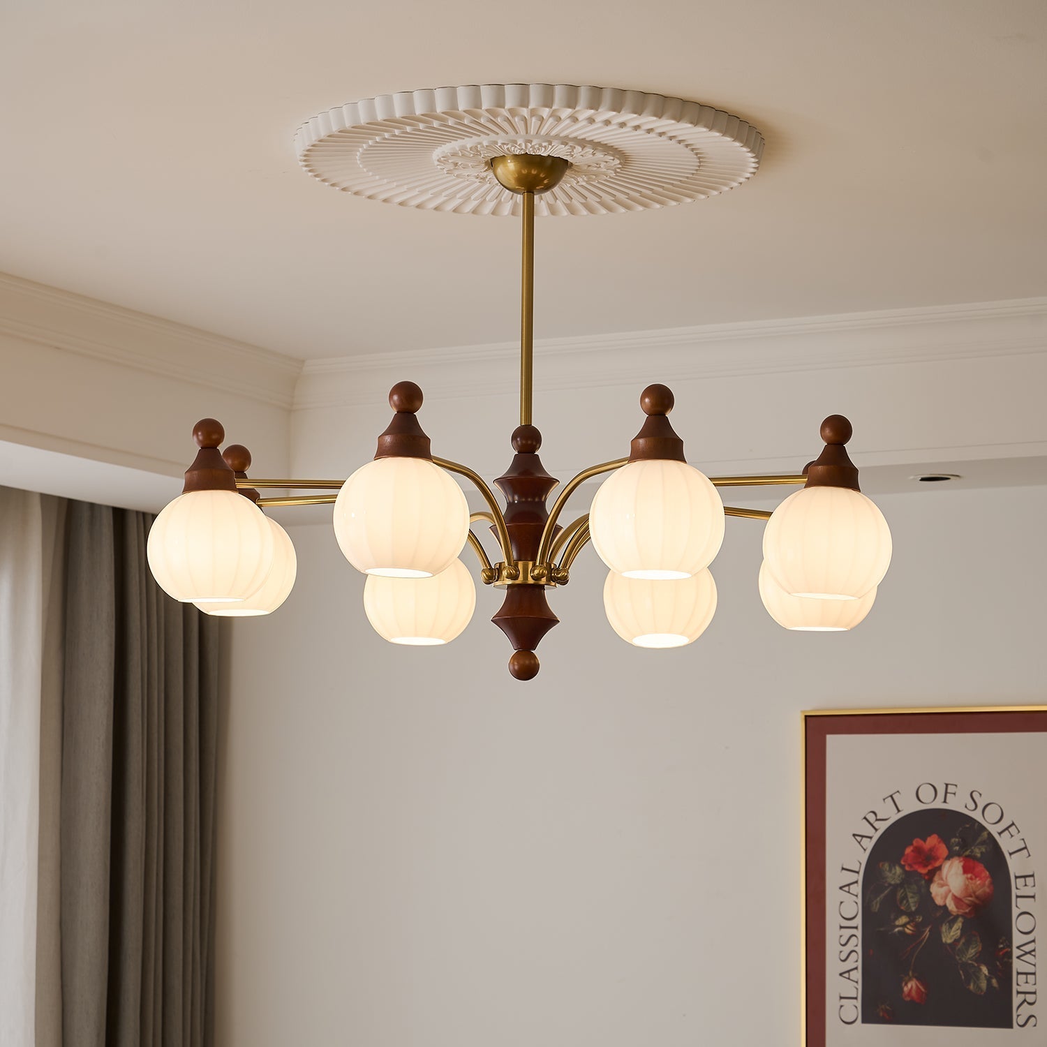 Lustra Chandelier Blossom with Glass Shades - Letslighting