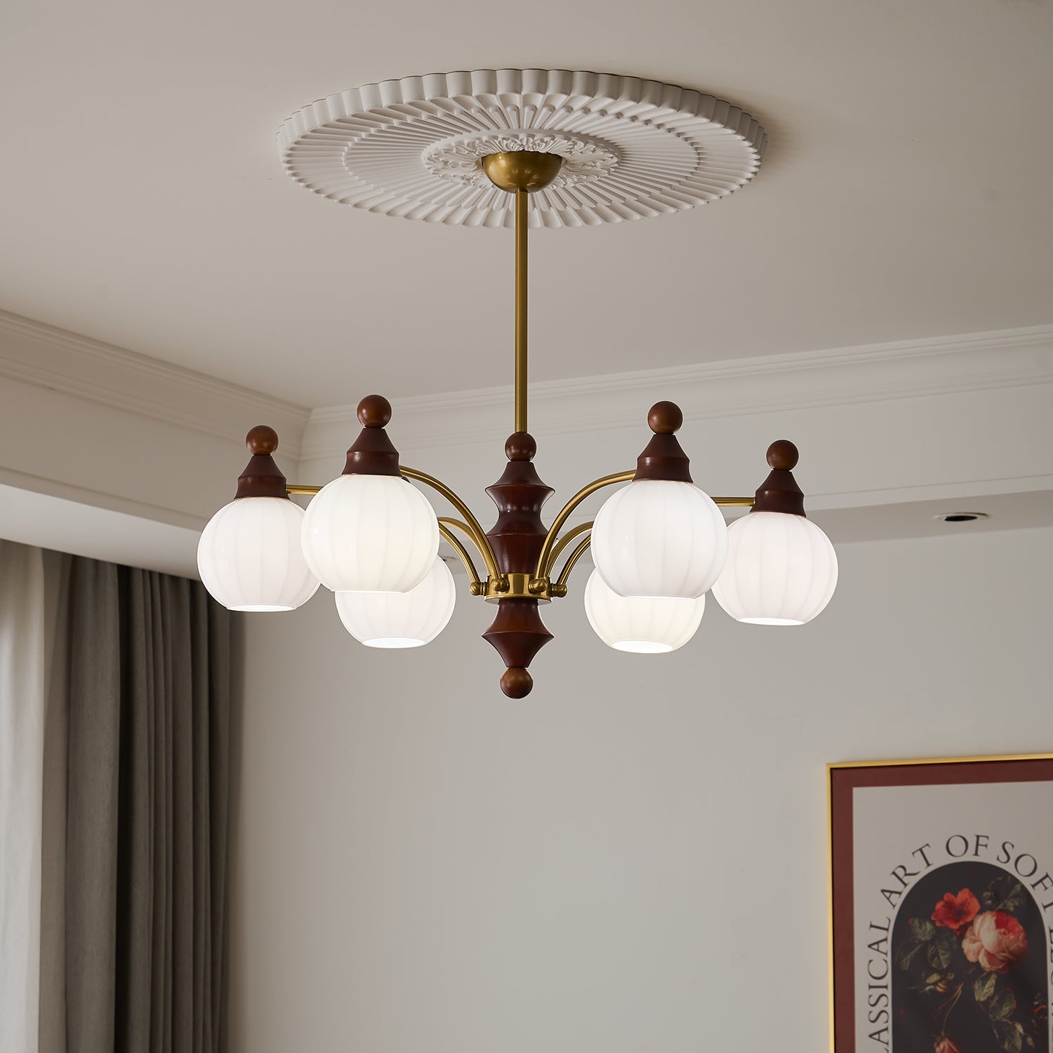 Lustra Chandelier Blossom with Glass Shades - Letslighting
