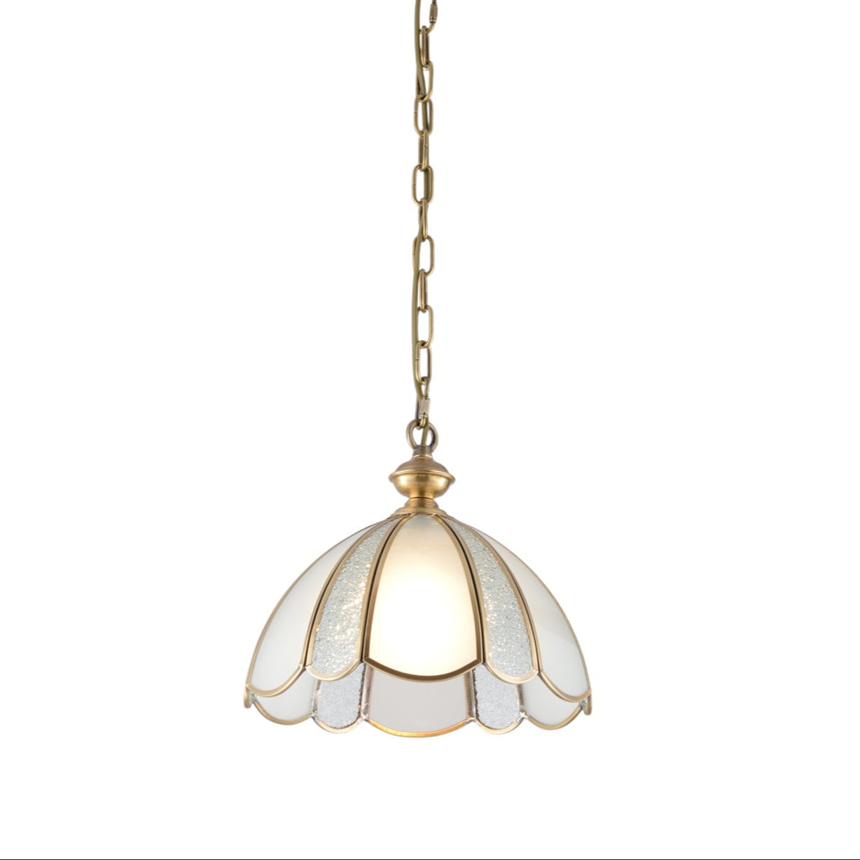Ophaan Traditional Art Brass Glass Pendant Light - Letslighting