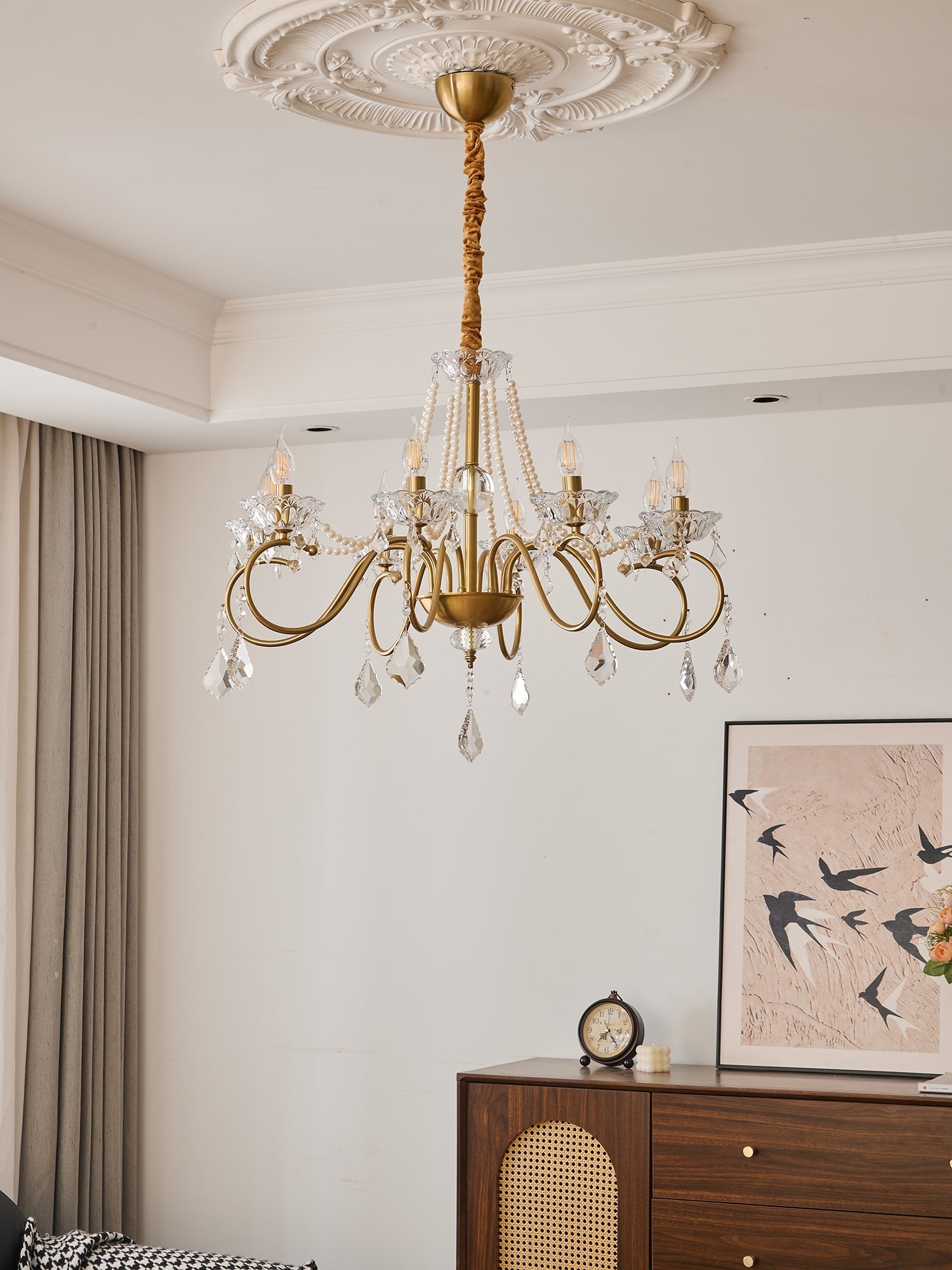 Velaeyra Postmodern Luxury Pearl Crystal Chandelier - Letslighting