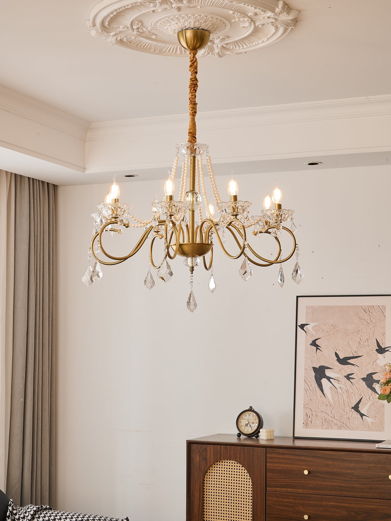 Velaeyra Postmodern Luxury Pearl Crystal Chandelier - Letslighting