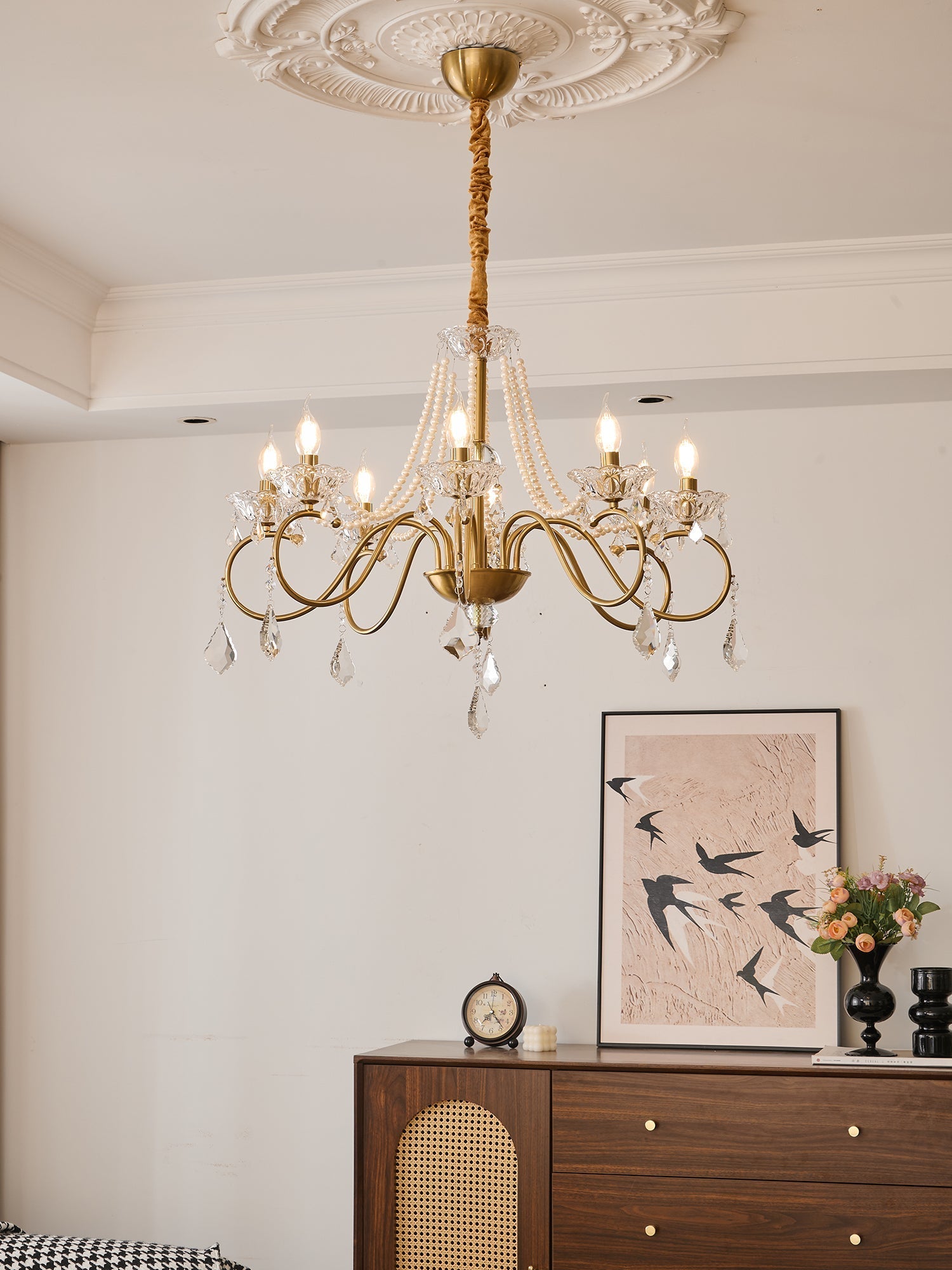 Velaeyra Postmodern Luxury Pearl Crystal Chandelier - Letslighting