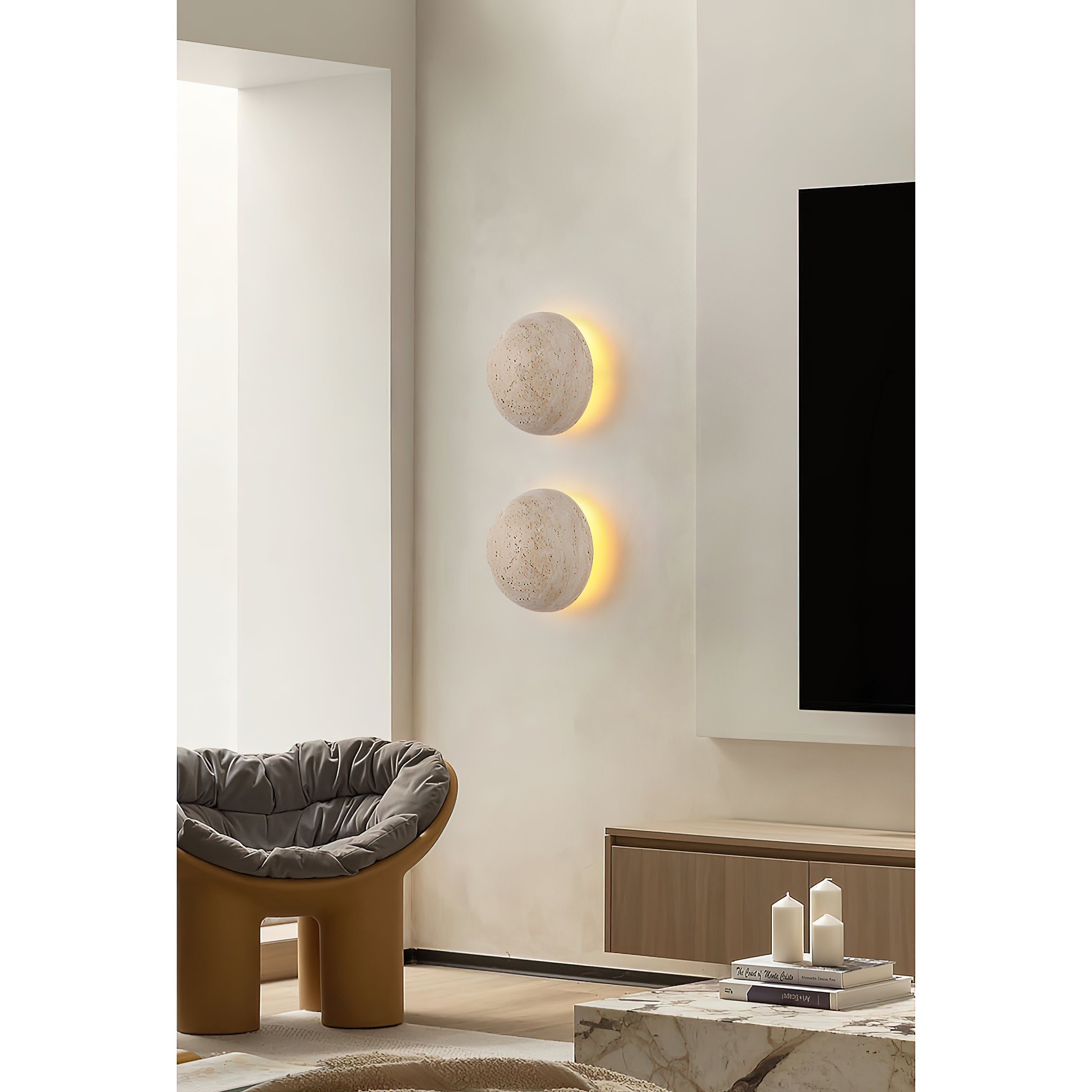Cinorisra Modern Minimalist Stone Travertine Wall Lamp - Letslighting
