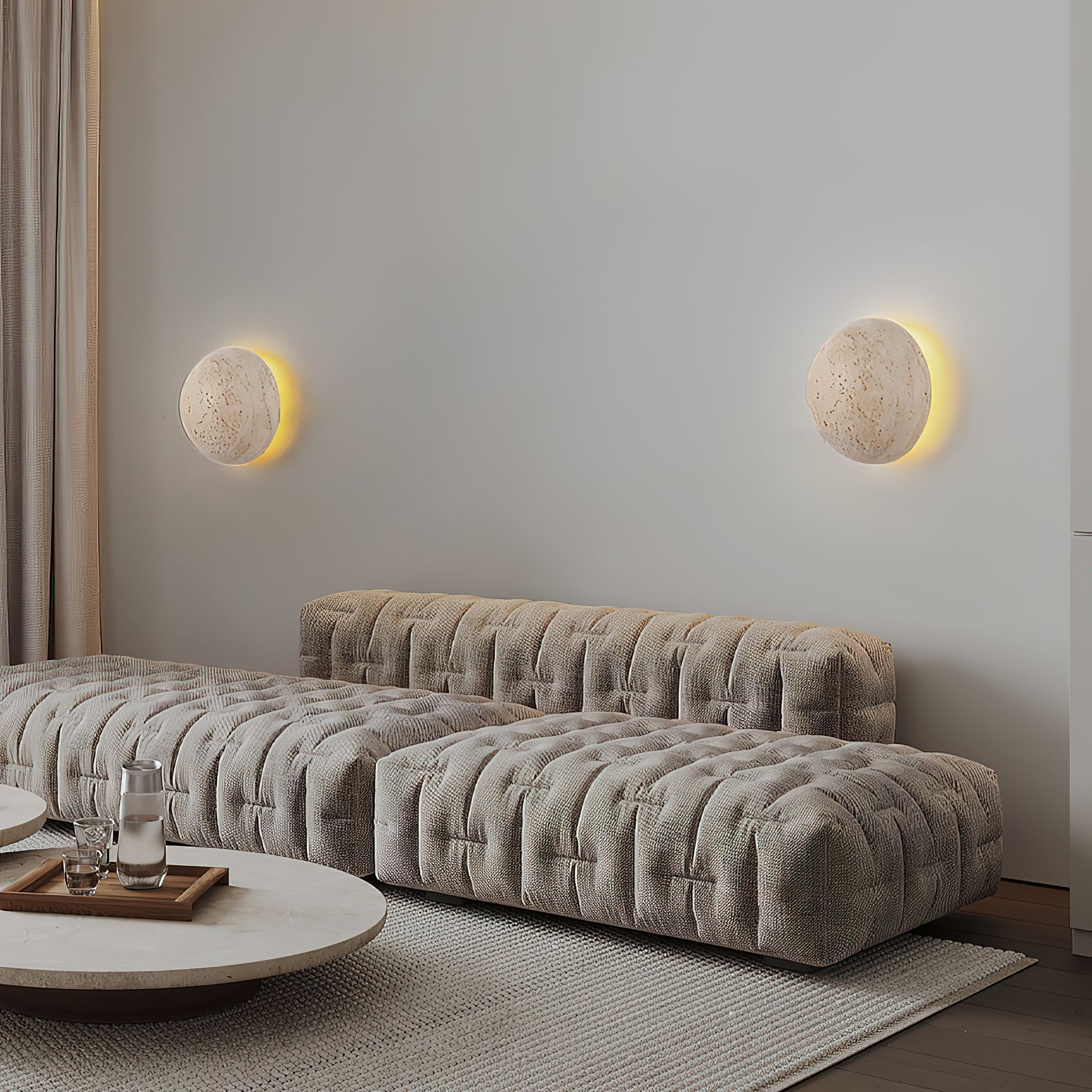 Cinorisra Modern Minimalist Stone Travertine Wall Lamp - Letslighting