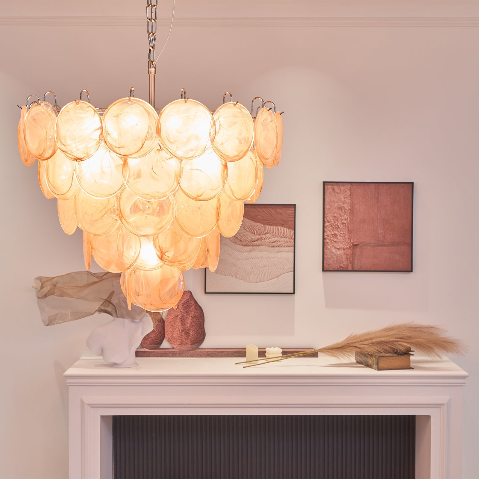 Aurora Chandelier Murano Glass Disc Classic - Letslighting