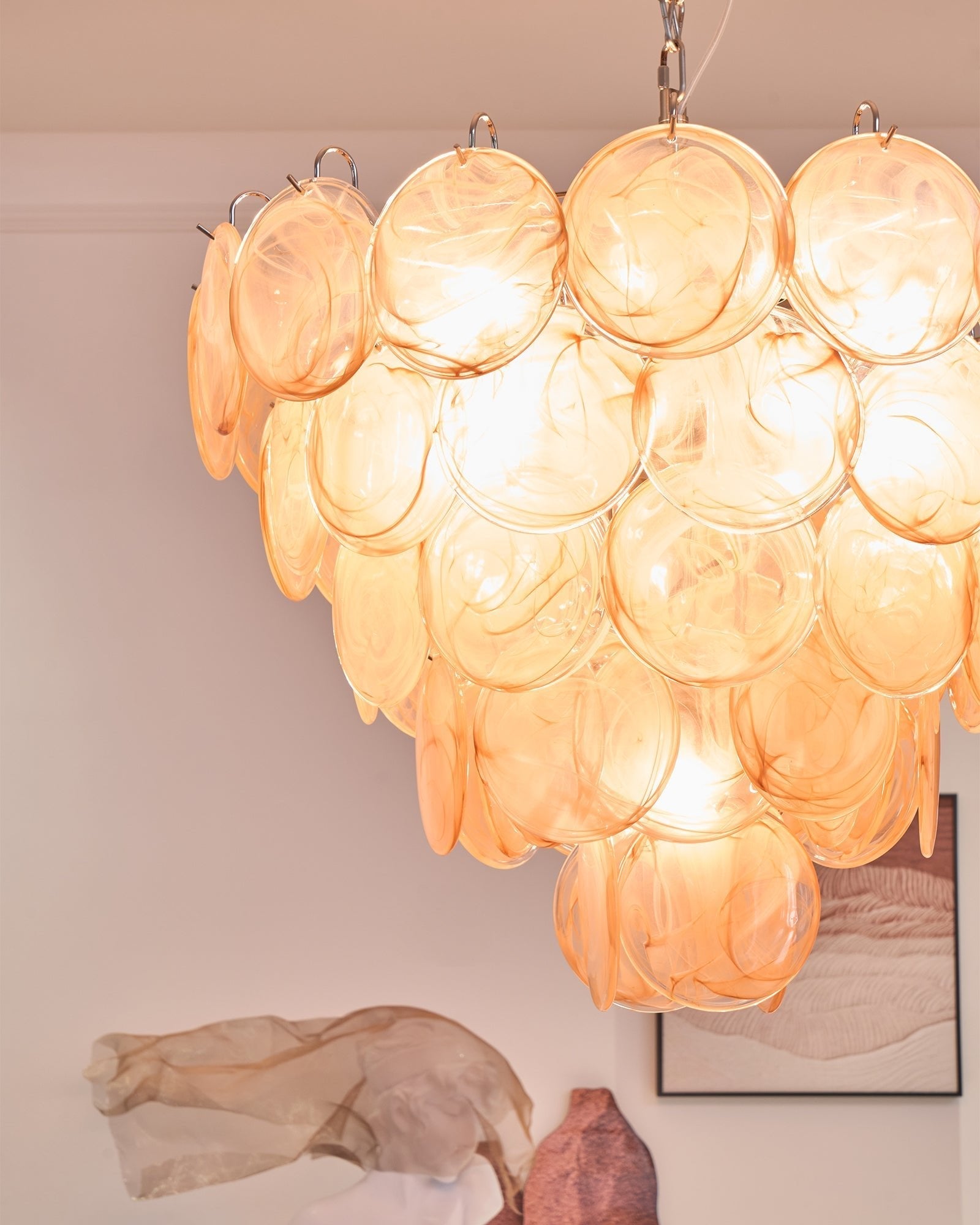 Aurora Chandelier Murano Glass Disc Classic - Letslighting