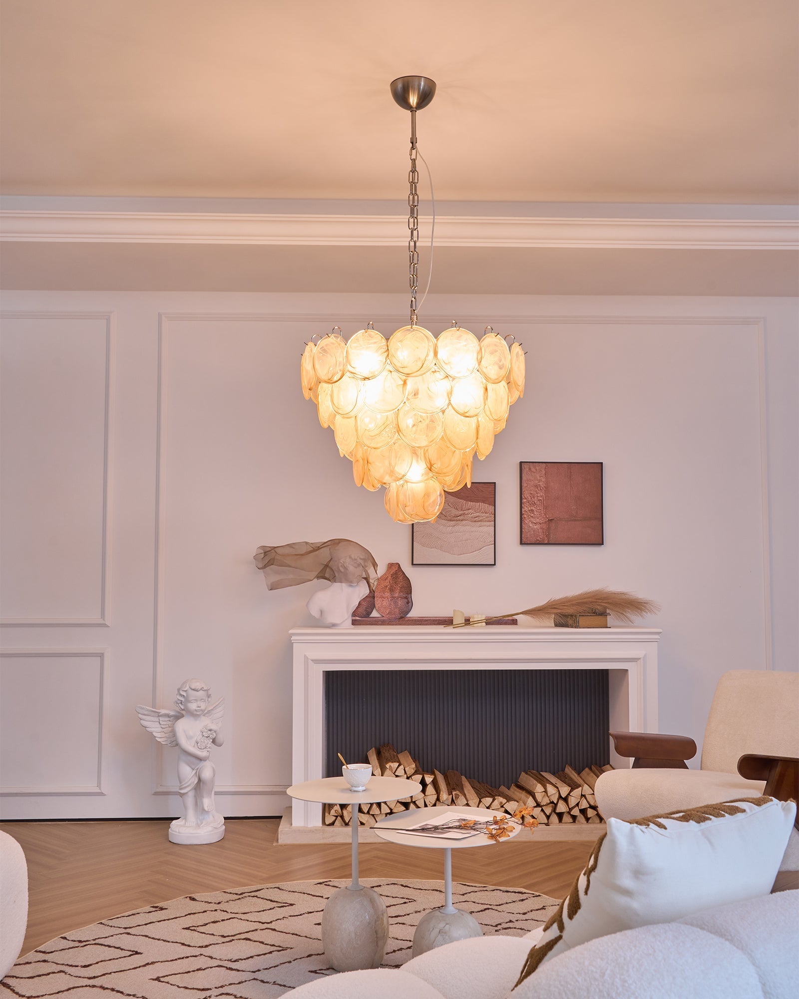Aurora Chandelier Murano Glass Disc Classic - Letslighting