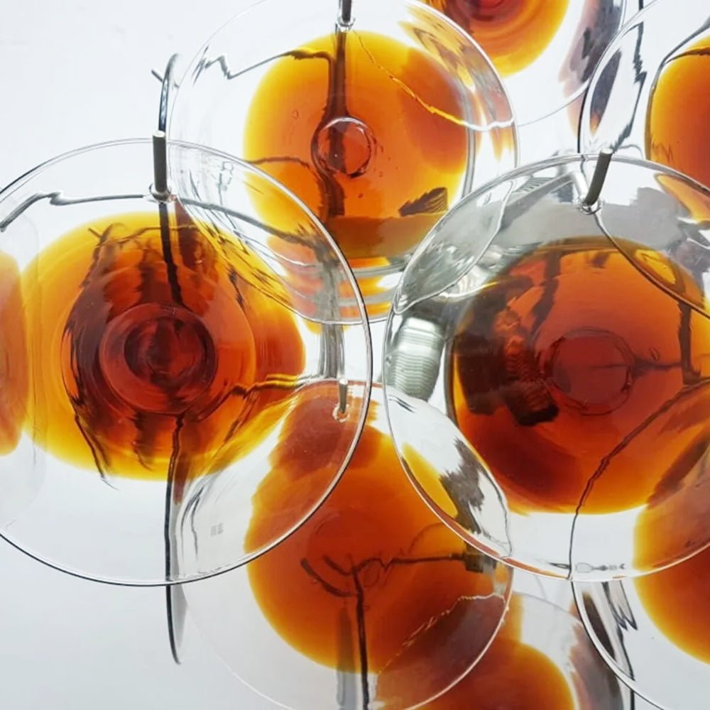 Aurora Chandelier Murano Glass Disc Mid Century - Letslighting