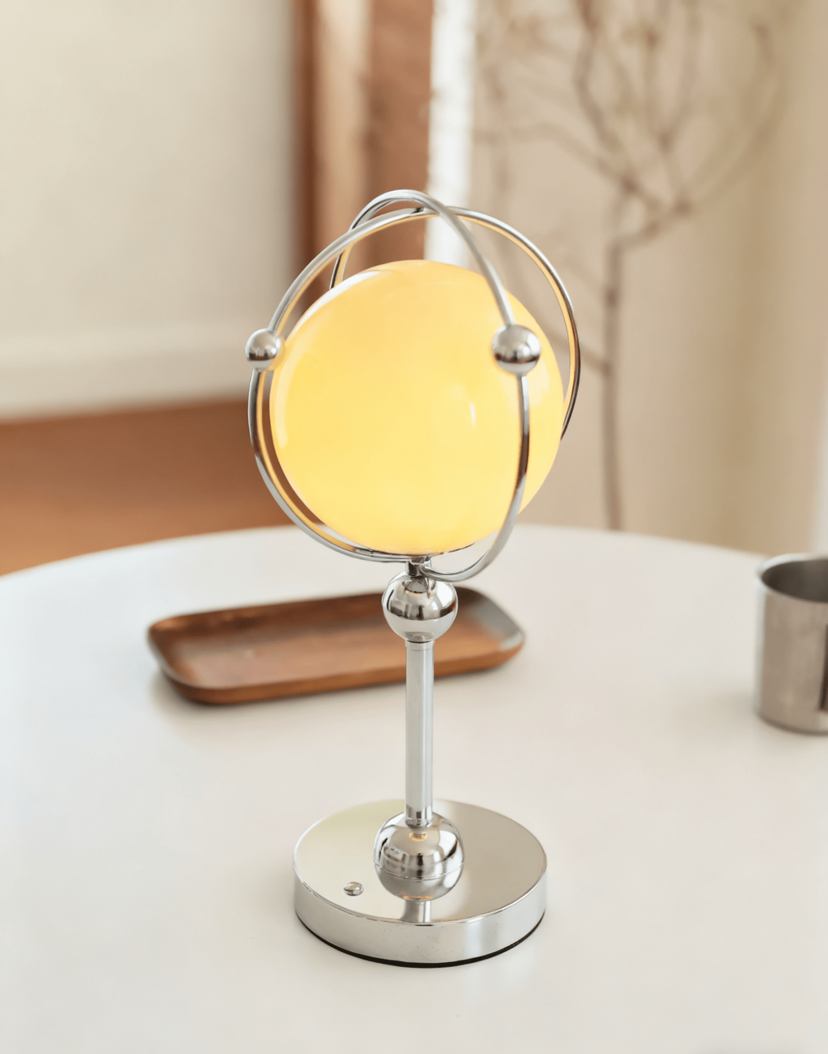 Orb Modern Metal & Glass Table Lamp