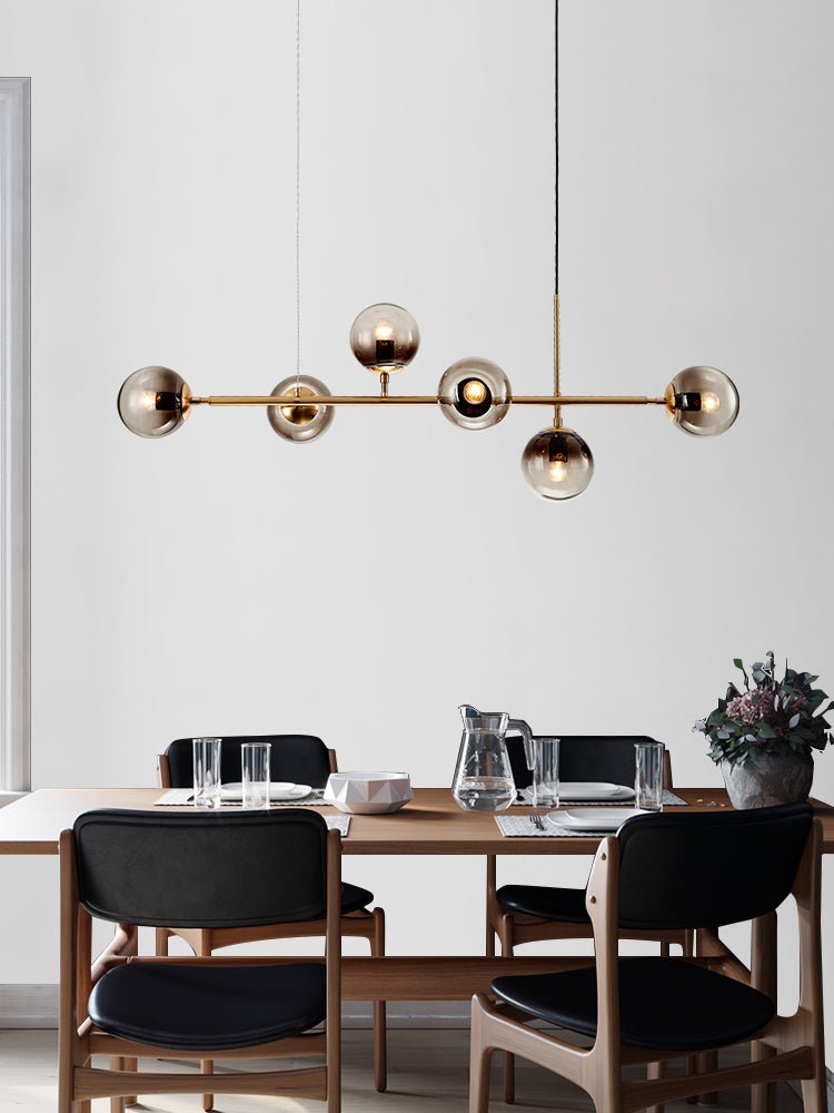Lustra Pendant Lamp Orb Brass Glass for Living Room - Letslighting