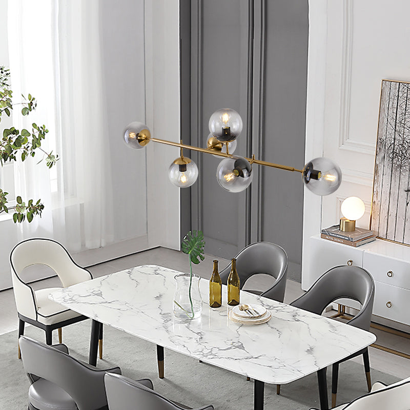 Lustra Pendant Lamp Orb Brass Glass for Living Room - Letslighting
