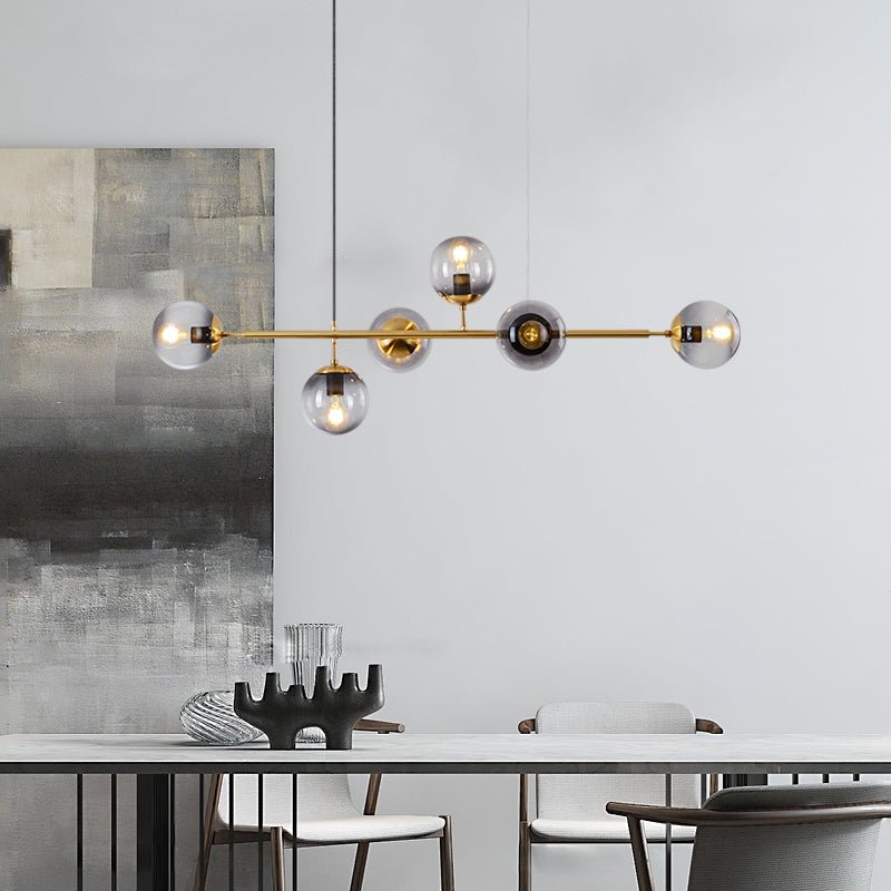 Lustra Pendant Lamp Orb Brass Glass for Living Room - Letslighting