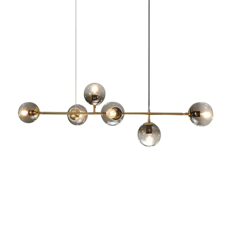 Lustra Pendant Lamp Orb Brass Glass for Living Room - Letslighting