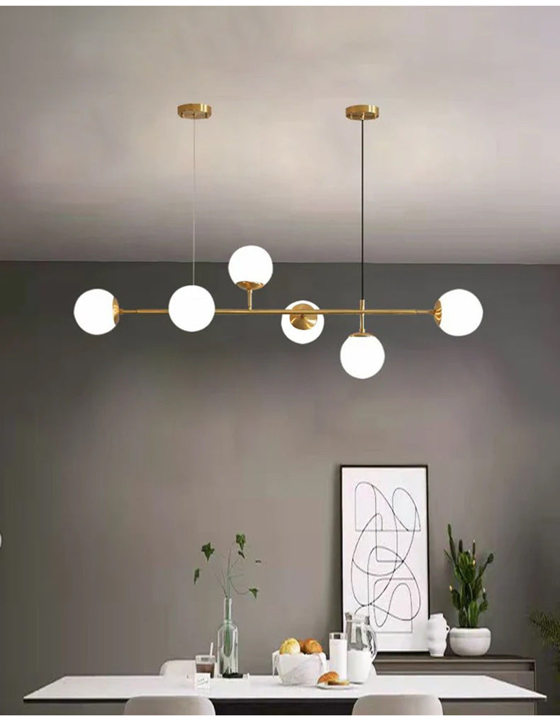 Lustra Pendant Lamp Orb Brass Glass for Living Room - Letslighting