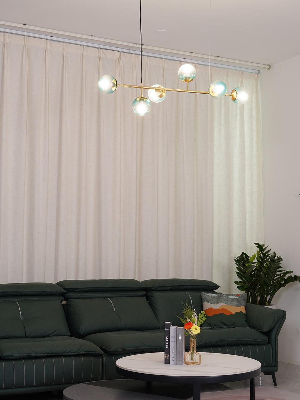 Lustra Pendant Lamp Orb Brass Glass for Living Room - Letslighting