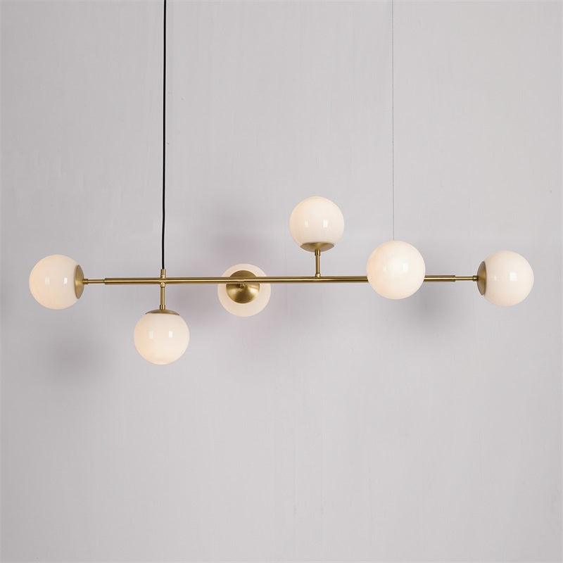 Lustra Pendant Lamp Orb Brass Glass for Living Room - Letslighting