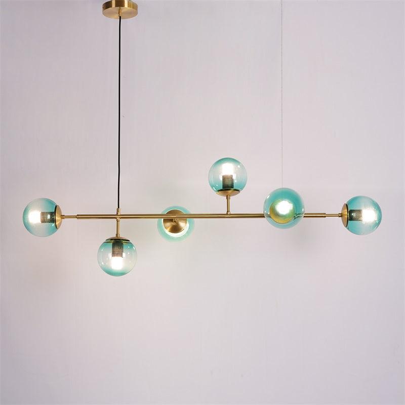 Lustra Pendant Lamp Orb Brass Glass for Living Room - Letslighting