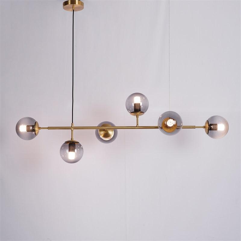 Lustra Pendant Lamp Orb Brass Glass for Living Room - Letslighting