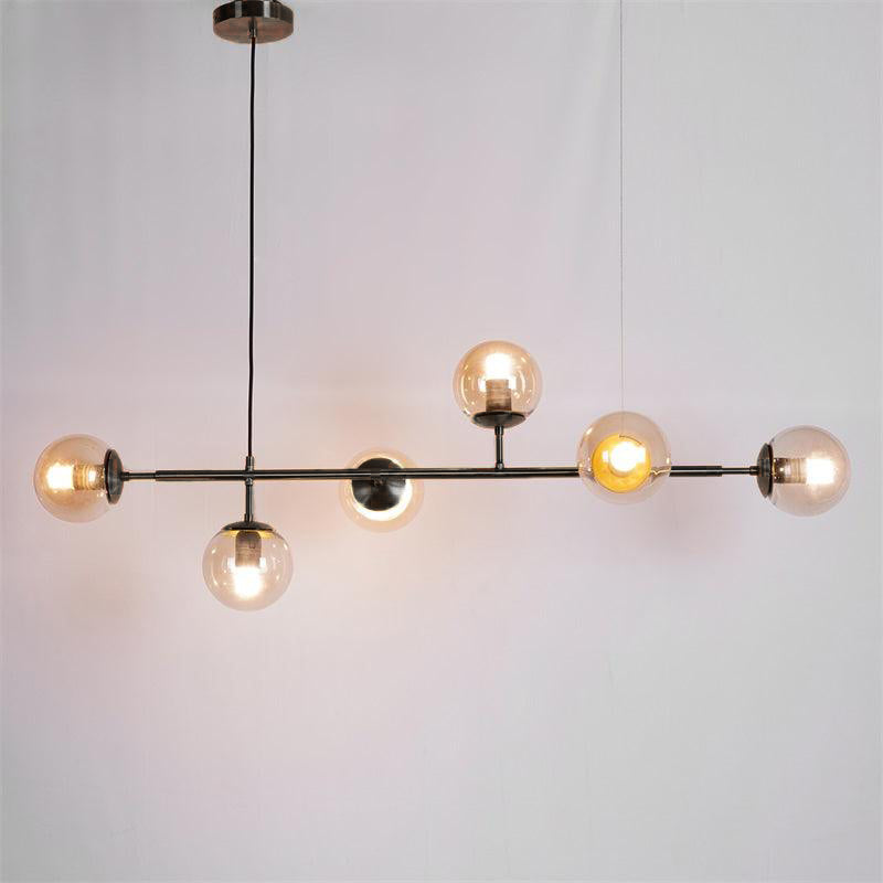 Lustra Pendant Lamp Orb Brass Glass for Living Room - Letslighting