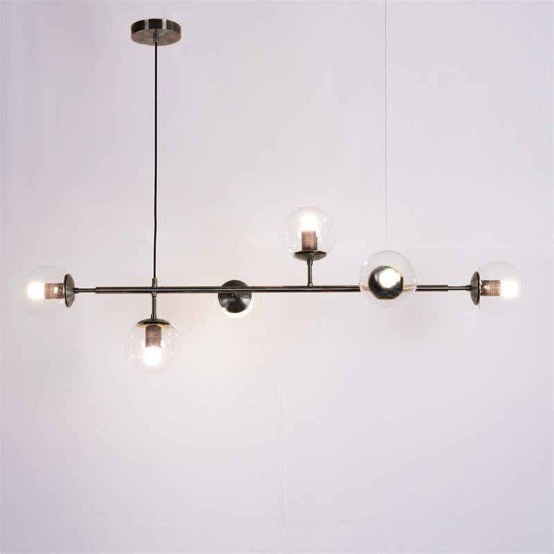Lustra Pendant Lamp Orb Brass Glass for Living Room - Letslighting